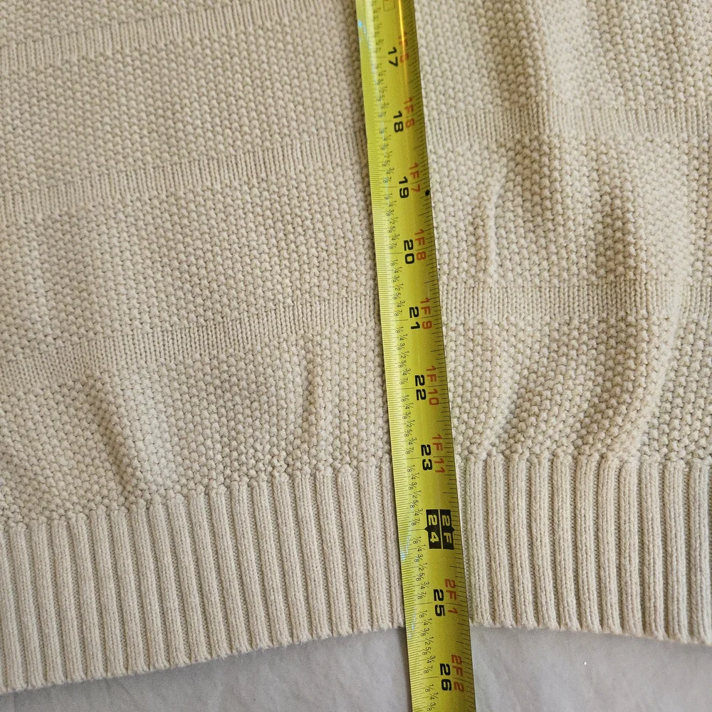 IZOD Mens Rock Heather Long Sleeve Rugby Quarter Zip Sweater Ivory MI3